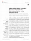 Research paper thumbnail of What a Smile Means: Contextual Beliefs and Facial Emotion Expressions in a Non-verbal Zero-Sum Game