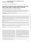 Research paper thumbnail of Acute effects of surgery on emotion and personality of brain tumor patients: surgery impact, histological aspects, and recovery