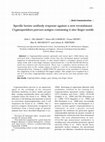 Research paper thumbnail of Specific bovine antibody response against a new recombinant Cryptosporidium parvum antigen containing 4 zinc-finger motifs