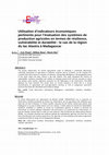 Research paper thumbnail of Utilisation d’indicateurs économiques pertinents pour l’évaluation des systèmes de production agricoles en termes de résilience, vulnérabilité et durabilité: le cas de la région du lac Alaotra à Madagascar