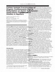 Research paper thumbnail of Carbon Isotope Fractionation of Organic Contaminants Due to Retardation on Humic Substances:  Implications for Natural Attenuation Studies in Aquifers