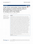 Research paper thumbnail of A tale of two communities: Using relational place-making to examine fisheries policy in the Pribilof Island communities of St. George and St. Paul, Alaska