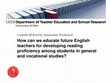 Research paper thumbnail of NAES 2016 Symposium: How can we educate future English teachers for developing reading proficiency among students in general and vocational studies