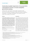 Research paper thumbnail of Genetically encoded impairment of neuronal KCC2 cotransporter function in human idiopathic generalized epilepsy