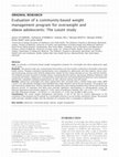 Research paper thumbnail of Evaluation of a community-based weight management program for overweight and obese adolescents: The Loozit study