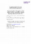 Research paper thumbnail of Catastrophic Drought in the Afro-Asian Monsoon Region During Heinrich Event 1