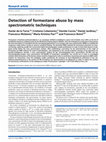 Research paper thumbnail of Detection of formestane abuse by mass spectrometric techniques