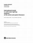 Research paper thumbnail of International trends in solid-state lighting : analyses of the article and patent literature