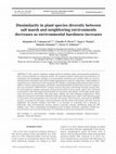 Research paper thumbnail of Dissimilarity in plant species diversity between salt marsh and neighboring environments decreases as environmental harshness increases