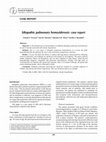 Research paper thumbnail of Idiopathic pulmonary hemosiderosis: case report