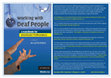 Research paper thumbnail of Working with Deaf people: handbook for health professionals