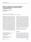 Research paper thumbnail of Response of algal metrics to nutrients and physical factors and identification of nutrient thresholds in agricultural streams