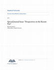 Research paper thumbnail of Special Journal Issue: "Perspectives on the Recent Past