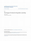 Research paper thumbnail of The Integrity Dividend in Hospitality Leadership