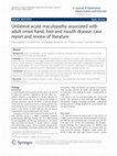 Research paper thumbnail of Unilateral acute maculopathy associated with adult onset hand, foot and mouth disease: case report and review of literature