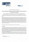 Research paper thumbnail of The role of powder properties on the processability of Aluminium alloys in selective laser melting