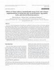 Research paper thumbnail of Effects of wheat cultivar, metabolizable energy level, and xylanase supplementation to laying hens diet on performance, egg quality traits, and selected blood parameters