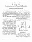 Research paper thumbnail of E-behavior general screening for personality disorders