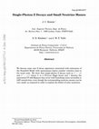 Research paper thumbnail of Single-photon Z decays and small neutrino masses