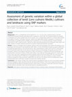 Research paper thumbnail of Assessment of genetic variation within a global collection of lentil ( Lens culinaris Medik.) cultivars and landraces using SNP markers