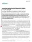 Research paper thumbnail of Glutamate exocytosis from astrocytes controls synaptic strength