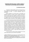 Research paper thumbnail of DIGRESSÃO METODOLÓGICA: SOBRE O MODELO TOPOLÓGICO DA EPISTEMOLOGIA DE SÍNTESE