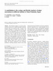 Research paper thumbnail of A contribution to the ecology and floristic markers of plant associations in different habitats of Sinai Peninsula, Egypt