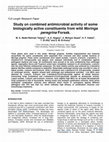 Research paper thumbnail of Study on combined antimicrobial activity of some biologically active constituents from wild Moringa peregrina Forssk