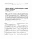 Research paper thumbnail of Subjective experience of personality dimensions in 1st degree relatives of schizophrenics