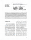 Research paper thumbnail of Semantic representation and Verbal Working Memory: The impact of schematic knowledge on word recall in children at different age levels