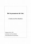 Research paper thumbnail of De la pesanteur de l'air. L'habitus chez Pierre Bourdieu..pdf