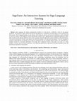 Research paper thumbnail of SignTutor: An Interactive System for Sign Language Tutoring