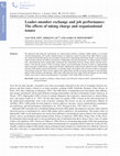 Research paper thumbnail of Leader–member exchange and job performance: The effects of taking charge and organizational tenure