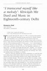 Research paper thumbnail of I transcend myself like a melody": Khwājah Mīr Dard and Music in Eighteenth-century Delhi (in Muslim World, Special Issue (Qawwali) Volume 97 Issue 4 (October 2007): 548-570)