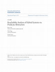 Research paper thumbnail of Reachability Analysis of Hybrid Systems via Predicate Abstraction