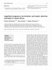 Research paper thumbnail of Legalized pregnancy termination and septic abortion mortality in South Africa