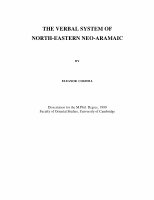 Research paper thumbnail of The Verbal System of North-Eastern Neo-Aramaic