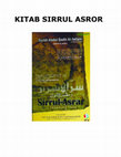 Research paper thumbnail of KITAB SIRRUL ASROR