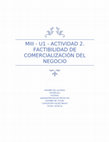 Research paper thumbnail of MIII -U1 -Actividad 2. Factibilidad de comercialización del negocio