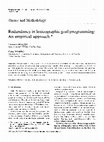 Research paper thumbnail of Redundancy in lexicographic goal programming: An empirical approach