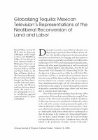 Research paper thumbnail of Globalizing Tequila: Mexican Television's Representations of the Neoliberal Reconversion of Land and Labor