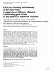 Research paper thumbnail of Olfactory learning and memory in the honeybee: Comparison of different classical conditioning procedures of the proboscis extension response