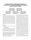 Research paper thumbnail of Variable Selection for Multivariate Calibration in Chemometrics: A Real-World Application with Building Blocks Disruption Problem