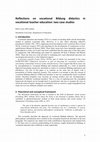 Research paper thumbnail of Reflections on vocational Bildung didactics in vocational teacher education: two case studies