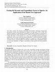 Research paper thumbnail of Testing the Revenue and Expenditure Nexus in Nigeria: An Application of the Bound Test Approach