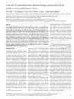 Research paper thumbnail of A record of rapid Holocene climate change preserved in hyrax middens from southwestern Africa