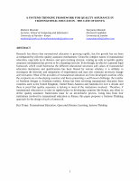 Research paper thumbnail of A SYSTEMS THINKING FRAMEWORK FOR QUALITY ASSURANCE IN TRANSNATIONAL EDUCATION-THE CASE OF KENYA