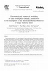 Research paper thumbnail of Theoretical and numerical modeling of solid–solid phase change: Application to the description of the thermomechanical behavior of shape memory alloys