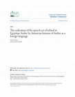 Research paper thumbnail of The realization of the speech act of refusal in Egyptian Arabic by American learners of Arabic as a foreign language