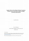 Research paper thumbnail of Cognitive Effort in Post-Editing of Machine Translation: Evidence from Eye Movements, Subjective Ratings, and Think-Aloud Protocols